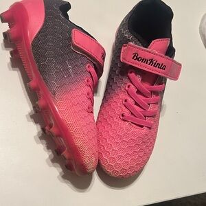 Girls Pink and Gray Soccer/Softball Cleats  size 1